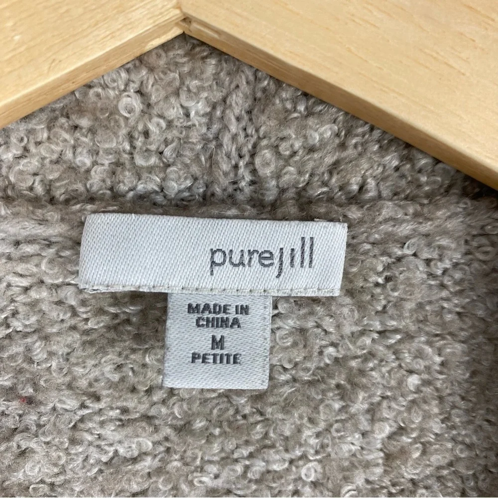 Pure J. Jill‎ Wool Blend Knubby Knit Open Front Cardigan Sweater Medium Petite